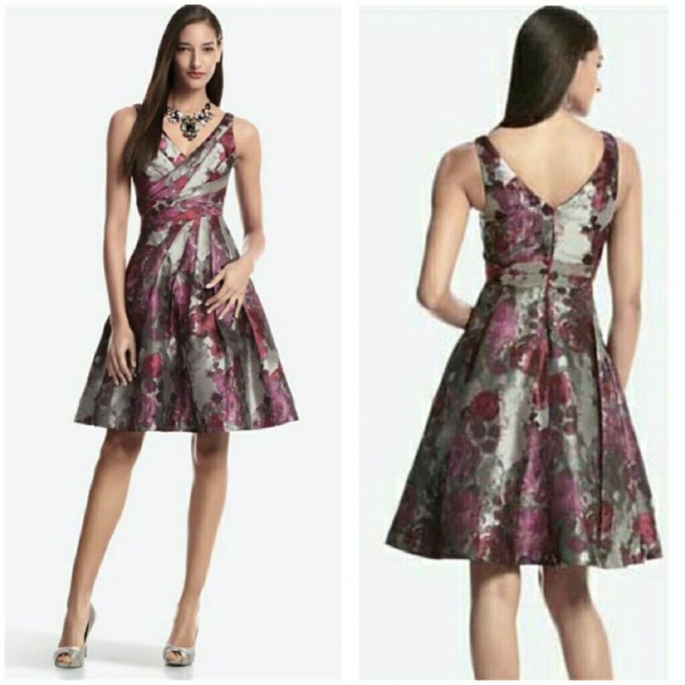 White House black market floral purple dress